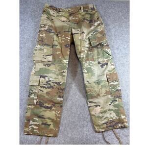 Army Combat Uniform Trouser Pants Mens Medium Short Green Camo Military Ripstop